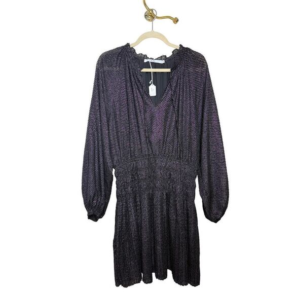 Au Lait Smocked Waist Mini Dress NWT Sz. L - Picture 2 of 6